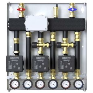 ZESTAW HYDRAULICZNY DEFRO DCM 20 3-OBIEGI (1 GR. BEZPOŚREDNIA, 2 GR. Z ZAWOREM TERMOSTATYCZNYM), POMPY ECOFLOW ENERGY PLUS 4/6 DCM-ECF-11