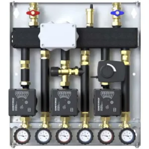 ZESTAW HYDRAULICZNY DEFRO DCM 20 3-OBIEGI (1 GR. BEZPOŚREDNIA, 1 GR. Z ZAWOREM TERMOSTATYCZNYM, 1 GR. Z ZAWOREM MIESZAJĄCYM I SIŁOWNIKIEM), POMPY ECOFLOW ENERGY PLUS 4/6 DCM-ECF-13