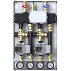 ZESTAW HYDRAULICZNY DEFRO DCM 20 2-OBIEGI (2 GR. Z ZAWOREM TERMOSTATYCZNYM), POMPY WILO PARA 15/6 DCM-WP-05