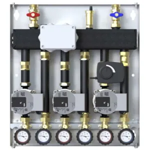 ZESTAW HYDRAULICZNY DEFRO DCM 20 3-OBIEGI (2 GR. BEZPOŚREDNIE, 1 GR. Z ZAWOREM MIESZAJĄCYM I SIŁOWNIKIEM), POMPY WILO PARA 15/6 DCM-WP-06