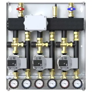 ZESTAW HYDRAULICZNY DEFRO DCM 20 3-OBIEGI (3 GR. Z ZAWOREM TERMOSTATYCZNYM), POMPY WILO PARA 15/6 DCM-WP-12