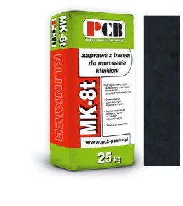 PCB ZAPRAWA MURARSKA Z TRASEM DO KLINKIERU MK-8t 25KG CZARNA