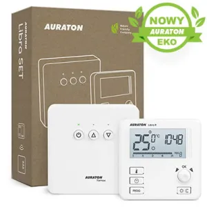 AURATON REGULATOR POKOJOWY TYGODNIOWY BEZPRZEWODOWY LIBRA SET W ZESTAWIE Z ODBIORNIKIEM (LIBRA R + FORNAX)