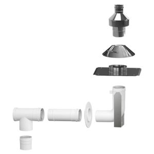 DEFRO SMART PAKIET PIONOWY KONCENTRYCZNY "W SZACHT" Z KOLANEM Ø 60/100 MM DFSMPAKST60100PS