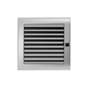 KRATKI KRATKA KOMINKOWA PROSTOKĄTNA NIKLOWANA Z ŻALUZJĄ 220X220 MM