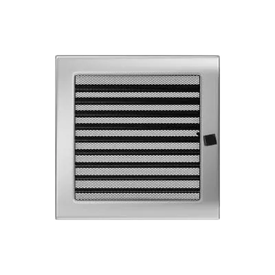 KRATKI KRATKA KOMINKOWA PROSTOKĄTNA NIKLOWANA Z ŻALUZJĄ 220X220 MM