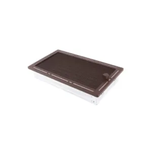 KRATKA KOMINKOWA TREND Z ŻALUZJĄ BRĄZ BROKATOWY 16x32CM 
