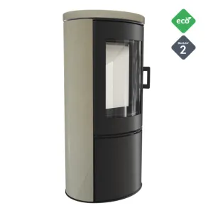 KRATKI PIEC WOLNOSTOJĄCY STALOWY KOZA AB S/DR 8 KW FI 150 W ZABUDOWIE BETONOWEJ KREMOWEJ