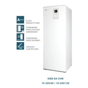 NIBE BA-SVM 10-200/12E  EM CENTRALA WEW. Z WĘŻOWNICOWYM EMALIOWANYM ZAS. C.W.U, STEROWNIKIEM ORAZ LICZNIKIEM ENERGII (dedykowana do AMS 10-8 i AMS 10-12)
