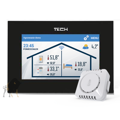 TECH STEROWNIK POKOJOWY PRZEWODOWY ST-2801 WIFI CZARNY OPENTHERM + C-MINI