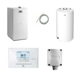 SAUNIER DUVAL PAKIET KOCIOŁ JEDNOFUNKCYJNY NIEDŹWIEDŹ CONDENS 25 KKS 7,5 - 25 KW + ZASOBNIK FE 120/6 BM+ REGULATOR EXACONTROL E7C + CZUJNIK NTC + ADAPTER SPALIN 0010020538