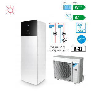 DAIKIN ALTHERMA 3 R F POMPA CIEPŁA TYPU ALL IN ONE 6 KW ERGA06EV/EHVZ08S18E6V - TYLKO GRZANIE (180 L zintegrowany zas. C.W.U oraz grzałka 6kW, obsługa 2-stref grzewczych)