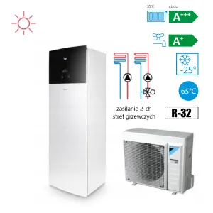DAIKIN ALTHERMA 3 R F POMPA CIEPŁA TYPU ALL IN ONE 6 KW ERGA06EV/EHVZ08S23E9W - TYLKO GRZANIE (230 L zintegrowany zas. C.W.U oraz grzałka 9kW, obsługa 2-stref grzewczych)