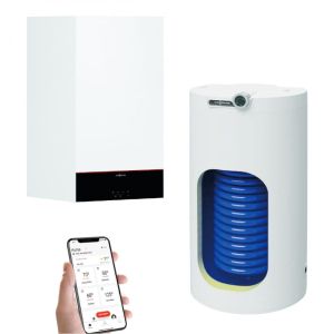 VIESSMANN PAKIET KOCIOŁ VITODENS 100-W 3,2-25 kW + ZASOBNIK EWS 160 144 L + ARMATURA  + WI-FI Z028203
