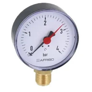 AFRISO RF80 MANOMETR RADIALNY 0-4BAR 63 562 (fi 80mm; G1/2"; kl. 2,5)