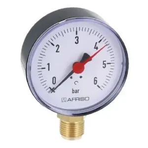 AFRISO RF80 MANOMETR RADIALNY 0-6 BAR 63 563 (fi 80mm; G1/2"; kl. 2,5)