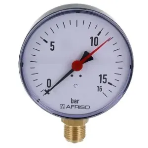 AFRISO RF100 MANOMETR RADIALNY 0-16 BAR 63 615 (fi 100mm; G1/2"; kl. 2,5)