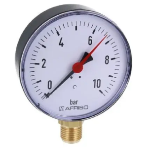 AFRISO RF100 MANOMETR RADIALNY 0-10 BAR 63 614 (fi 100mm; G1/2"; kl. 2,5)