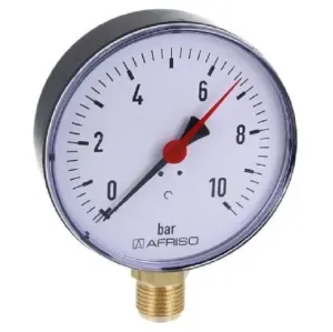 AFRISO RF100 MANOMETR RADIALNY 0-10 BAR 63 614 (fi 100mm; G1/2"; kl. 2,5)