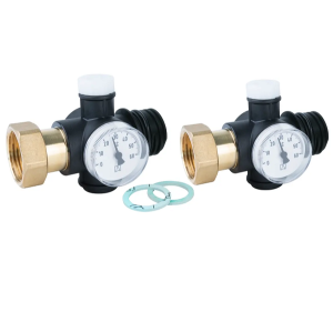 AFRISO PROCALIDA ZESTAW DWÓCH ZAWORÓW Z TERMOMETRAMI I ODPOWIETRZNIKAMI RĘCZNYMI 81 273