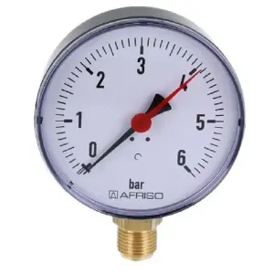AFRISO RF100 MANOMETR RADIALNY 0-6 BAR 63 613 (fi 100mm; G1/2"; kl. 2,5) 63 613