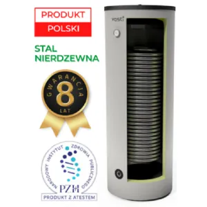 VASTI 300 L NIERDZEWNY ZASOBNIK C.W.U. DO POMP CIEPŁA Z 1 WĘŻOWNICĄ 3,3 M2 (VS-P-WPC-300-1W-C) 