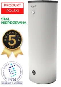 VASTI 500 L NIERDZEWNY ZASOBNIK C.W.U. DO POMP CIEPŁA Z 1 WĘŻOWNICĄ 5 M2 (VS-P-WPC-500-1W-C)
