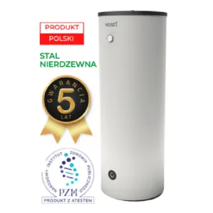 VASTI 500 L NIERDZEWNY ZASOBNIK C.W.U. DO POMP CIEPŁA  Z 2 WĘŻOWNICAMI 3,5/4,7 M2 (VS-P-WPC-500-2W-C)