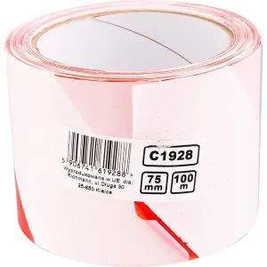 TAŚMA OSTRZEGAWCZA 100m/75mm BIAŁO-CZERWONA
