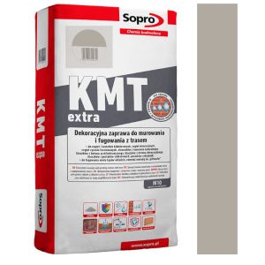 SOPRO KMT EXTRA 288 KOLOR SZARY - DEKORACYJNA ZAPRAWA DO MUROWANIA I FUGOWANIA Z TRASEM 25 KG