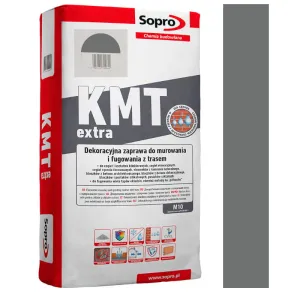 SOPRO KMT EXTRA 284 89 KOLOR GRAFITOWY SZARY - DEKORACYJNA ZAPRAWA DO MUROWANIA I FUGOWANIA Z TRASEM 25 KG