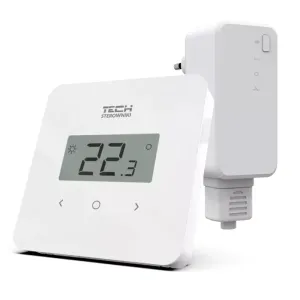  TECH BEZPRZEWODOWY REGULATOR POKOJOWY DWUSTANOWY BIAŁY Z POMIAREM WILGOTNOŚCI T-2.2 (DAWNIEJ ST-294 PLUS V2)