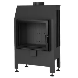 HEATRO 55 BLACK STALOWY WKŁAD KOMINKOWY PROSTY 9 KW Z CZARNĄ CERAMIKĄ