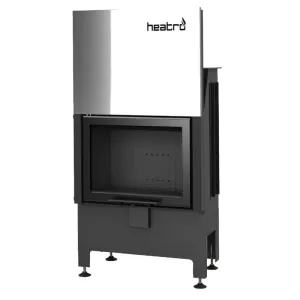 HEATRO 55H BLACK STALOWY WKŁAD KOMINKOWY PROSTY TYPU GILOTYNA (DRZWICZKI DO GÓRY) 9 KW Z CZARNĄ CERAMIKĄ