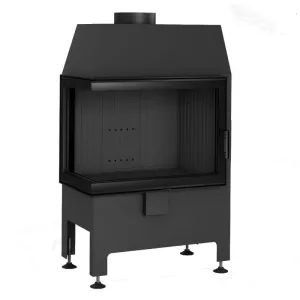 HEATRO 55L BLACK STALOWY WKŁAD KOMINKOWY NAROŻNY LEWY 9 KW Z CZARNĄ CERAMIKĄ