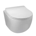 BALNEO LUNA MISKA PODWIESZANA WC RIMLESS BEZ KOŁNIERZA Z DESKĄ WOLNOOPADAJĄCĄ Z DUROPLASTU - BIAŁA