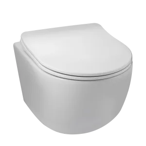 BALNEO LUNA MISKA PODWIESZANA WC RIMLESS BEZ KOŁNIERZA Z DESKĄ WOLNOOPADAJĄCĄ  Z DUROPLASTU - BIAŁA