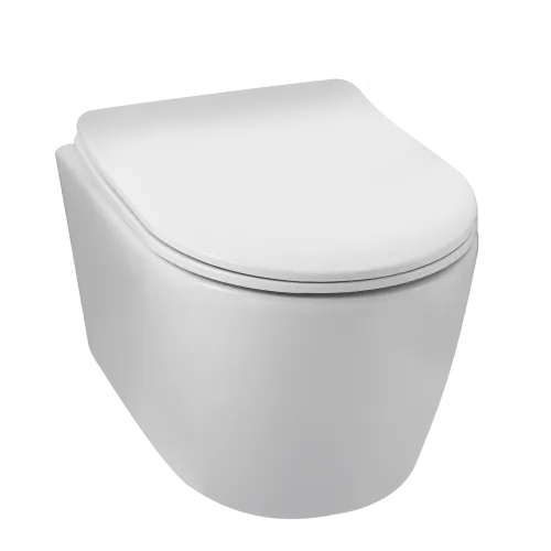 BALNEO LUXA MISKA PODWIESZANA WC RIMLESS BEZ KOŁNIERZA Z DESKĄ WOLNOOPADAJĄCĄ Z DUROPLASTU - BIAŁA