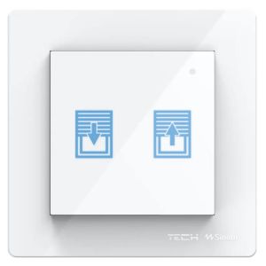 TECH SINUM DWUPOLOWY DOTYKOWY SZKLANY WŁĄCZNIK ROLET DORAMKOWY FZ-02 BIAŁY (KOMUNIKACJA BEZPRZEWODOWA WTP)