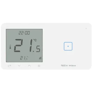 TECH SINUM POJEDYNCZY DOTYKOWY SZKLANY WŁĄCZNIK Z REGULATOREM TEMPERATURY WSR-01P BIAŁY (KOMUNIKACJA BEZPRZEWODOWA WTP, PRZYCISK PO PRAWEJ STRONIE)