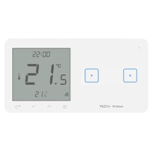 TECH SINUM PODWÓJNY DOTYKOWY SZKLANY WŁĄCZNIK Z REGULATOREM TEMPERATURY WSR-02P BIAŁY (KOMUNIKACJA BEZPRZEWODOWA WTP, PRZYCISKI PO PRAWEJ STRONIE)