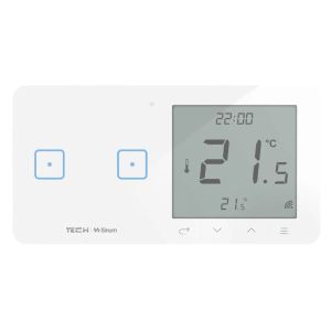 TECH SINUM PODWÓJNY DOTYKOWY SZKLANY WŁĄCZNIK Z REGULATOREM TEMPERATURY WSR-02L BIAŁY (KOMUNIKACJA BEZPRZEWODOWA WTP, PRZYCISKI PO LEWEJ STRONIE)
