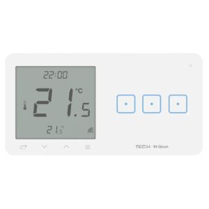 TECH SINUM POTRÓJNY DOTYKOWY SZKLANY WŁĄCZNIK Z REGULATOREM TEMPERATURY WSR-03P BIAŁY (KOMUNIKACJA BEZPRZEWODOWA WTP, PRZYCISKI PO PRAWEJ STRONIE)