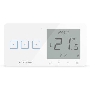 TECH SINUM POTRÓJNY DOTYKOWY SZKLANY WŁĄCZNIK Z REGULATOREM TEMPERATURY WSR-03L BIAŁY (KOMUNIKACJA BEZPRZEWODOWA WTP, PRZYCISKI PO LEWEJ STRONIE)