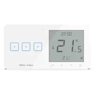 TECH SINUM POTRÓJNY DOTYKOWY SZKLANY WŁĄCZNIK Z REGULATOREM TEMPERATURY WSR-03L BIAŁY (KOMUNIKACJA BEZPRZEWODOWA WTP, PRZYCISKI PO LEWEJ STRONIE)