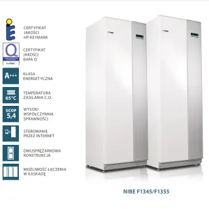 NIBE F1345-60 GRUNTOWA 3-FZ 60KW POMPA CIEPŁA 065302 (bez pompy obiegowej dolnego źródła)