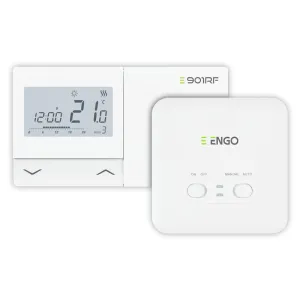 ENGO NATYNKOWY, PROGRAMOWALNY, BEZPRZEWODOWY, BIAŁY REGULATOR TEMPERATURY E901RF