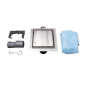 BALNEO SQ-DRAIN ODPŁYW KWADRATOWY 15X15CM DWUSTRONNY ZE STALI NIERDZEWNEJ SZCZOTKOWANEJ