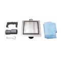 BALNEO SQ-DRAIN ODPŁYW KWADRATOWY 15X15CM DWUSTRONNY ZE STALI NIERDZEWNEJ SZCZOTKOWANEJ