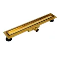 BALNEO DUPLEX NEXT GOLD ODPŁYW LINIOWY 60CM, DWUSTRONNY ZE STALI NIERDZEWNEJ SZCZOTKOWANEJ Z NISKIM SYFONEM I GŁĘBOKIM OSADNIKIEM